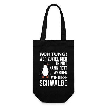 Si tu bois trop de bière, Pingouin Aval Gras. - Sac à bouteille - noir - Devant