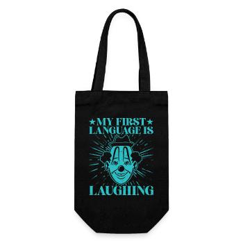 First Language Laughing Circus Performer Gift Idea - Geschenkbeutel für Flaschen - Schwarz - Vorne