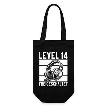 14e anniversaire Garçon Fille Adolescent Niveau 14 - Sac à bouteille - noir - Devant