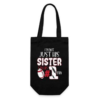 I'm Not Just His Sister I'm His #1 Fan Season Foot - Geschenkbeutel für Flaschen - Schwarz - Vorne