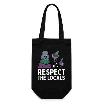 Respect the Locals Tauben Coo - Geschenkbeutel für Flaschen - Schwarz - Vorne