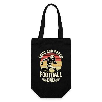 Loud And Proud Football Dad Player Fan Season - Geschenkbeutel für Flaschen - Schwarz - Vorne