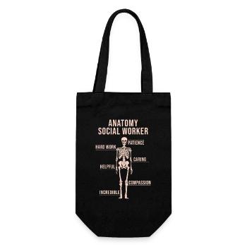 Social Worker Quote Anatomy Social Work - Geschenkbeutel für Flaschen - Schwarz - Vorne