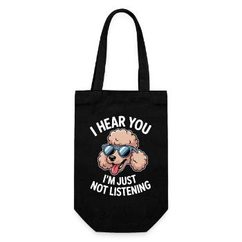 Paroles de caniche Caniche Cadeau drôle de caniche - Sac à bouteille - noir - Devant