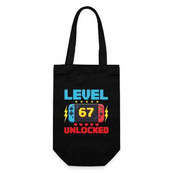 Level 67 Unlocked Gamer School Meme Kids - Gift Bag for Bottles - black - Front
