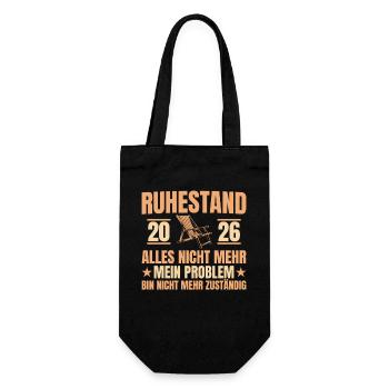 Ruhestand 2026 Abschied Kollege Rente Geschenk - Geschenkbeutel für Flaschen - Schwarz - Vorne