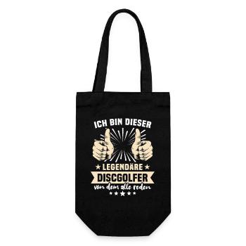 Discgolfer Sprüche - Geschenkbeutel für Flaschen - Schwarz - Vorne
