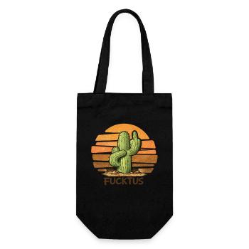 Fucktus – Cactus with middle finger - Gift Bag for Bottles - black - Front