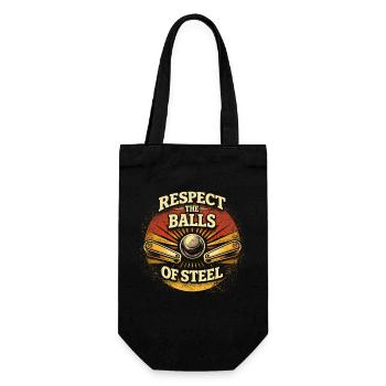 Pinball Pinball Player Respect The Balls Of Steel - Gift Bag for Bottles - black - Front