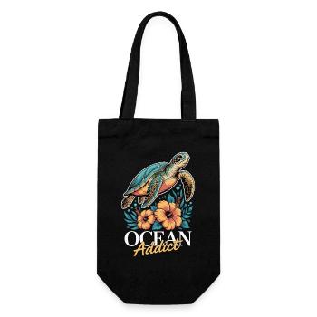 Sea Turtle Ocean Addict Design - Gift Bag for Bottles - black - Front