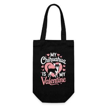 Mon chihuahua est mon chien chihuahua de la Saint-Valentin amour - Sac à bouteille - noir - Devant
