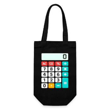 Calculatrice rétro de blocs de couleurs - Sac à bouteille - noir - Devant