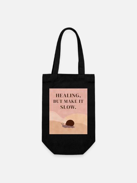 Healing, but make it slow - Gift Bag for Bottles - black