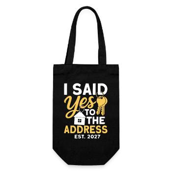 I Said Yes To The Address Est 2027 - Geschenkbeutel für Flaschen - Schwarz - Vorne