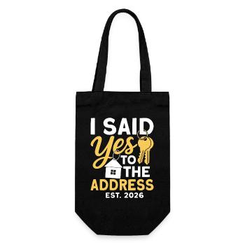 I Said Yes To The Address Est 2026 - Geschenkbeutel für Flaschen - Schwarz - Vorne