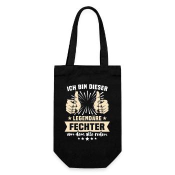 Fechter Sprüche - Geschenkbeutel für Flaschen - Schwarz - Vorne