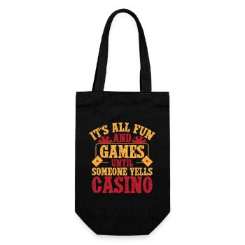 Gambling Fan Fun & Games Until Yells Casino - Gift Bag for Bottles - black - Front