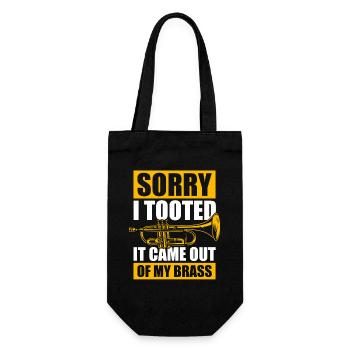 Sorry i tooted Trompete Trompetenspieler - Geschenkbeutel für Flaschen - Schwarz - Vorne