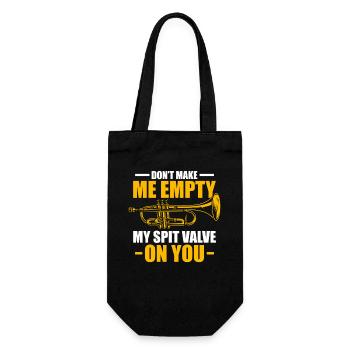 Don't make me empty Trompete Trompetenspieler - Geschenkbeutel für Flaschen - Schwarz - Vorne