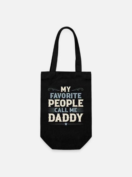 Papa Vater Vatertag - Geschenkbeutel für Flaschen - Schwarz