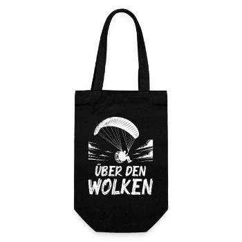 Gleitschirmflieger ÜBER DEN WOLKEN Lustiges - Geschenkbeutel für Flaschen - Schwarz - Vorne
