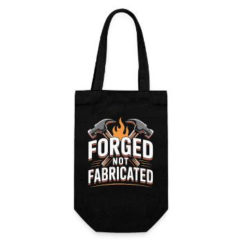 Forged Not Fabricated Schmied Spruch - Geschenkbeutel für Flaschen - Schwarz - Vorne