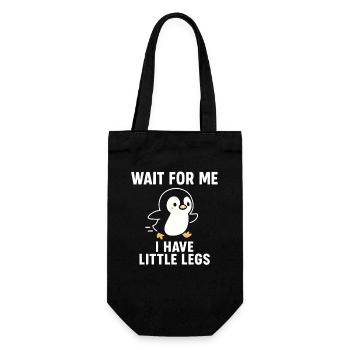 Pinguin Spruch Humor Meme Lustig Geschenkidee - Geschenkbeutel für Flaschen - Schwarz - Vorne