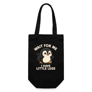Pinguin Spruch Humor Meme Lustig Geschenkidee - Geschenkbeutel für Flaschen - Schwarz - Vorne