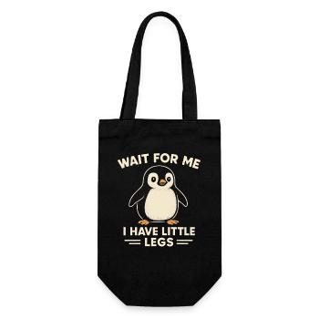 Pinguin Spruch Humor Meme Lustig Geschenkidee - Geschenkbeutel für Flaschen - Schwarz - Vorne