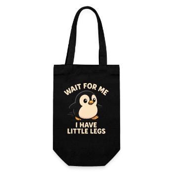 Pinguin Spruch Humor Meme Lustig Geschenkidee - Geschenkbeutel für Flaschen - Schwarz - Vorne