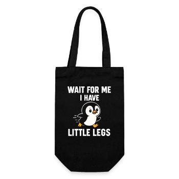 Pinguin Spruch Humor Meme Lustig Geschenkidee - Geschenkbeutel für Flaschen - Schwarz - Vorne