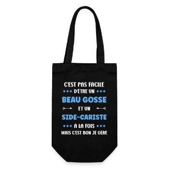 Beau gosse et side-cariste - Sac à bouteille - noir - Devant
