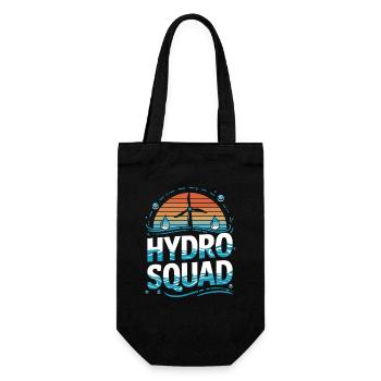  Hydro Squad Erneuerbare Energie Wasserkraft - Geschenkbeutel für Flaschen - Schwarz - Vorne