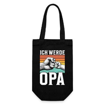 Ich Werde Opa Baby Großvater Pops Großeltern - Geschenkbeutel für Flaschen - Schwarz - Vorne