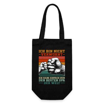 Ich Habe Nur Den Besten Opa Der Welt Retro - Geschenkbeutel für Flaschen - Schwarz - Vorne