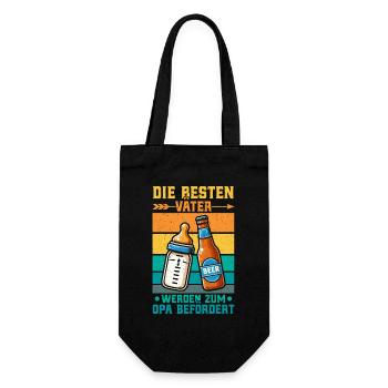 The best fathers are promoted to grandpa - Gift Bag for Bottles - black - Front