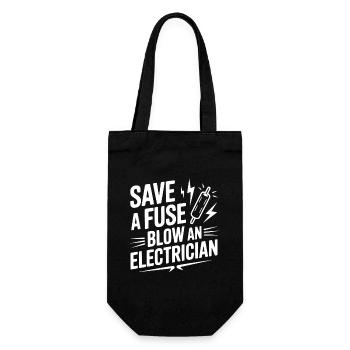Sicherung retten – einen Elektriker durchbrennen - Geschenkbeutel für Flaschen - Schwarz - Vorne
