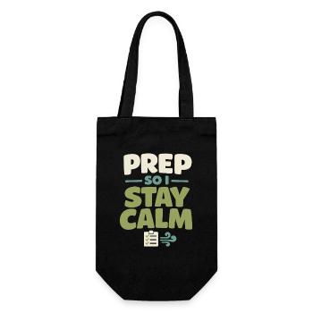 Calmness beats panic, lifestyle, - Gift Bag for Bottles - black - Front
