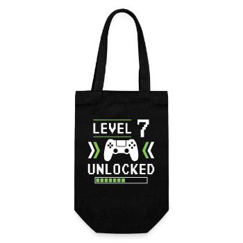 Level 7 Unlocked - Gift Bag for Bottles - black - Front