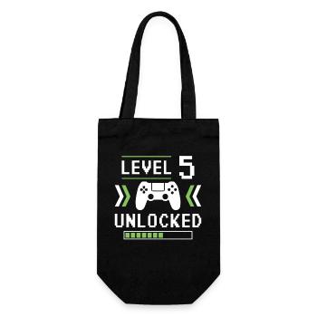 5. Geburtstag 5 Jahre Level 5 Geburtstagsgeschenk - Geschenkbeutel für Flaschen - Schwarz - Vorne