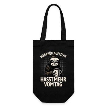 Sloth - If you get up early, you hate more of the day - Gift Bag for Bottles - black - Front