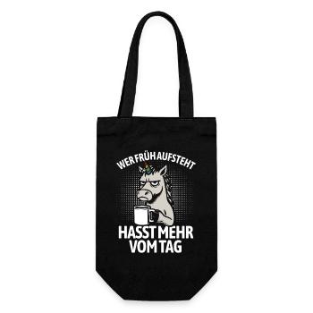Unicorn - If you get up early, you hate more of the day - Gift Bag for Bottles - black - Front