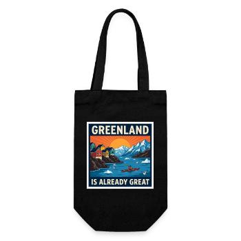 Grönland ist bereits eine großartige Kajaklandschaft - Geschenkbeutel für Flaschen - Schwarz - Vorne