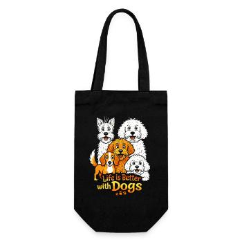 La vie est meilleure avec les chiens - Sac à bouteille - noir - Devant