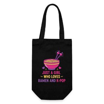 Nur ein Mädchen, das Ramen und koreanische K-Pop-Musik liebt - Geschenkbeutel für Flaschen - Schwarz - Vorne