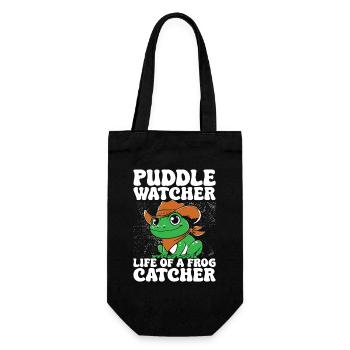 Frog Catcher Puddle Watcher Life Of A Frog - Gift Bag for Bottles - black - Front