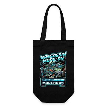 Bassassin Mode On Angeln Mode 100 Prozent - Geschenkbeutel für Flaschen - Schwarz - Vorne