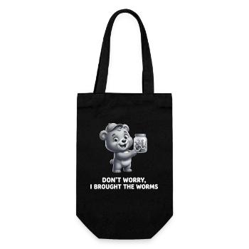 Don't Worry I Brought The Worms Angler Saying - Gift Bag for Bottles - black - Front