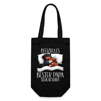 Offizielle Bester Papa Schnarchshirt Dachshund - Geschenkbeutel für Flaschen - Schwarz - Vorne