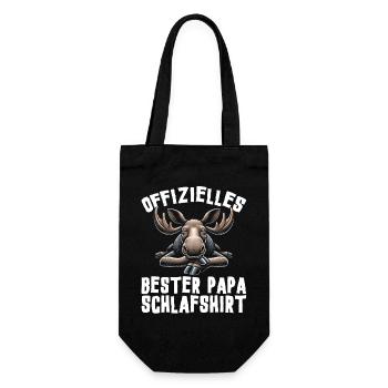 Offizielles Bester Papa Schlafshirt Elch Vatertag - Geschenkbeutel für Flaschen - Schwarz - Vorne